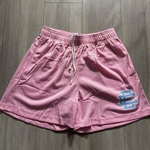 Medium Pink Eric Emanuel Shorts Blue Logo